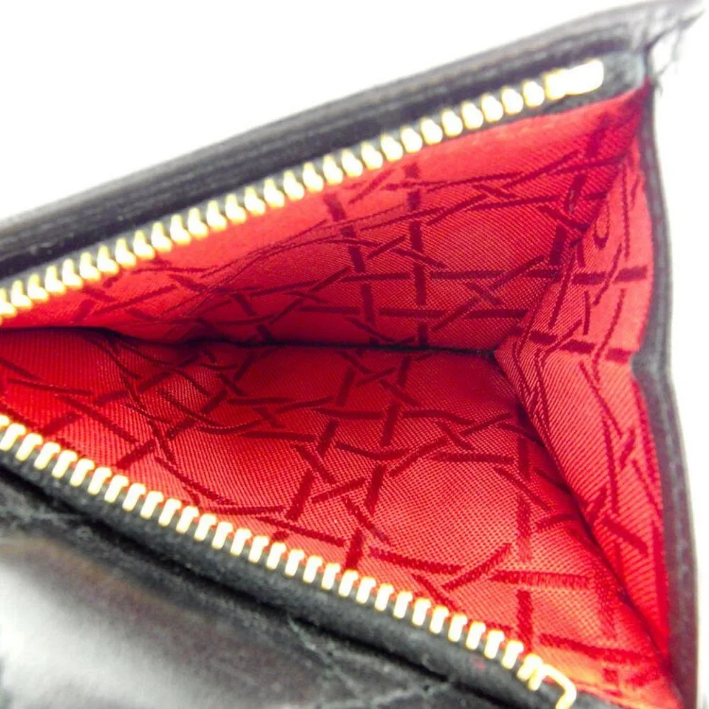 Dior tri-fold wallet Lady Dior leather Authentic used